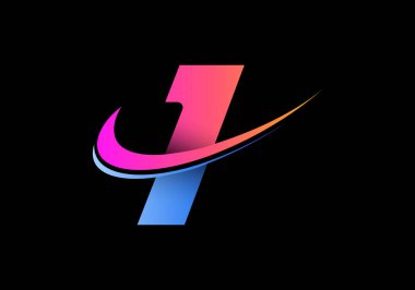 İlk harf I ve bir logo şablonu. İş ve şirket kimliği için modern vektör logosu.