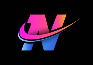 İlk harf N, logo şablonu ile birlikte. İş ve şirket kimliği için modern vektör logosu.