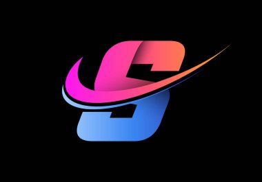 S harfinin baş harfi, logo şablonu. İş ve şirket kimliği için modern vektör logosu.