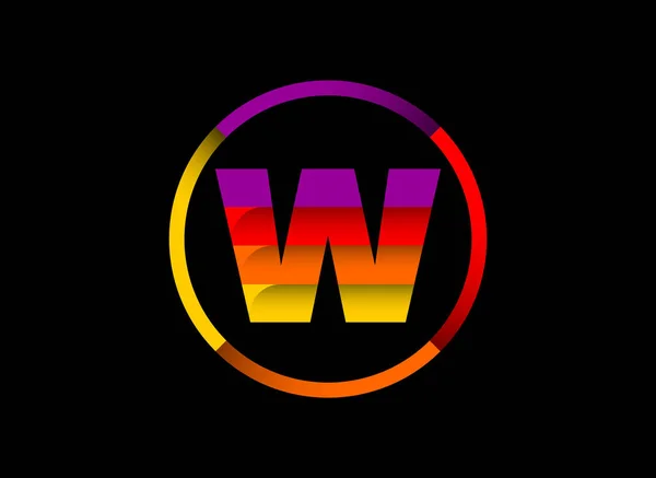 Цветная Буква Монограммы Алфавита Круге Современный Векторный Дизайн Логотипа Бизнеса — стоковый вектор
