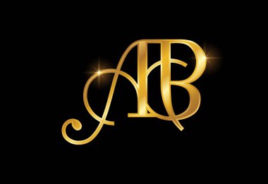 Baş Monogram Harf A B Logo Tasarım Vektör Şablonu. Şirket İş Kimliği için Grafik Alfabesi Sembolü