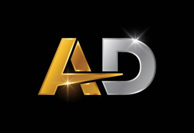 İlk harf A D logo tasarım vektörü. Şirket İş Kimliği için Grafik Alfabesi Sembolü