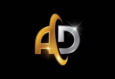 İlk harf A D logo tasarım vektörü. Şirket İş Kimliği için Grafik Alfabesi Sembolü