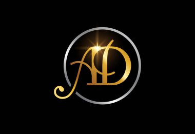 İlk harf A D logo tasarım vektörü. Şirket İş Kimliği için Grafik Alfabesi Sembolü