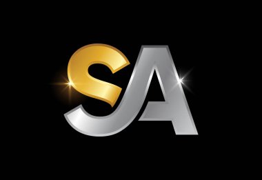 Baş Monogram S A Logo Tasarım Vektör Şablonu. Şirket İş Kimliği için Grafik Alfabesi Sembolü