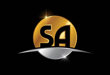 Baş Monogram S A Logo Tasarım Vektör Şablonu. Şirket İş Kimliği için Grafik Alfabesi Sembolü