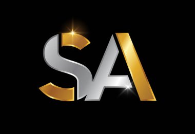 Baş Monogram S A Logo Tasarım Vektör Şablonu. Şirket İş Kimliği için Grafik Alfabesi Sembolü