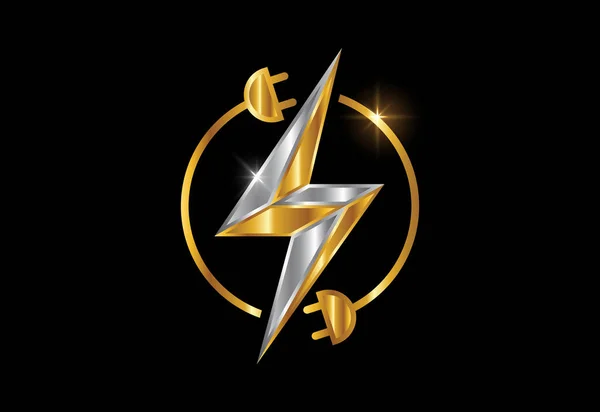 Elektrik Logosu Şablonu Şimşek İşareti Sembolü.