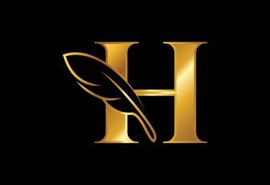 Tüylü baş harfi H alfabesi. Hukuk firmasının simge simgesi. Bir yazar veya yayıncı için logo