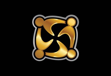People Logo Şablonu, Sosyal medya ağı çalışanlarının logosunu bağla