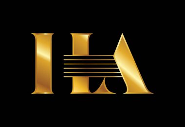 İlk harf H A Logo Tasarım Vektörü. Şirket İş Kimliği için Grafik Alfabesi Sembolü