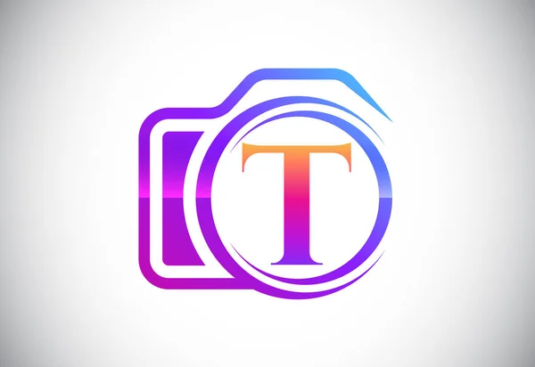 Počáteční Písmeno Ikonou Fotoaparátu Logo Pro Fotografický Byznys Identitu Firmy — Stockový vektor