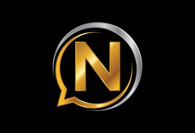 Baloncuklu sohbet ikonlu baş harfli harf alfabesi. Sohbet logosu kavramı