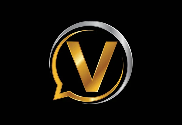 Initial Monogram Letter Alphabet Bubble Chat Icon Talking Chatting Logo — Stock vektor