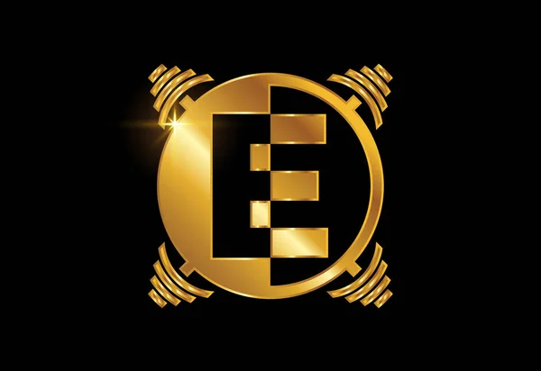 Initial Monogram Alphabet Barbell Lifting Vector Logo Design Vector Logo — Stock Vector