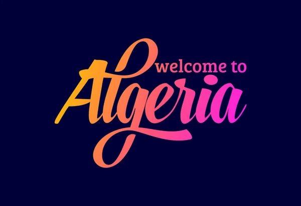 Willkommen Bei Algerien Word Text Creative Font Design Illustration Willkommensschild — Stockvektor