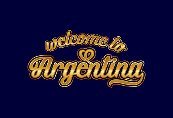 Καλώς Ήρθατε Στην Αργεντινή Word Creative Font Σχεδιασμός Εικονογράφηση Κειμένου — Διανυσματικό Αρχείο
