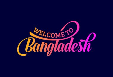 Bangladeş Kelime Metni Yaratıcı Yazı Tipi Tasarım Çizimine Hoşgeldiniz. Hoş geldin işareti