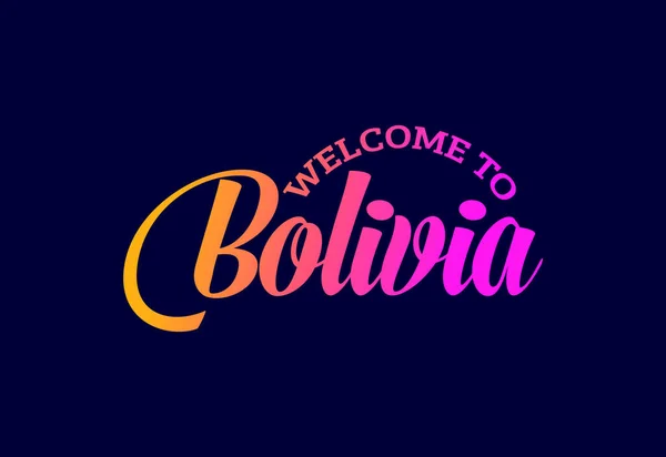 Willkommen Bolivien Word Text Creative Font Design Illustration Willkommensschild — Stockvektor