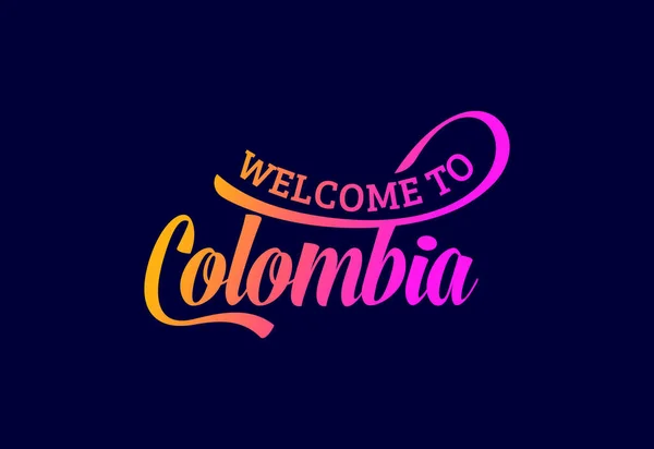 Witamy Kolumbii Word Tekst Creative Font Design Illustration Witajcie — Wektor stockowy