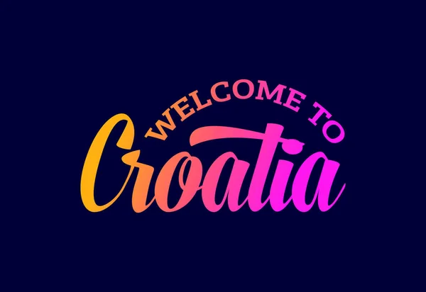 Witamy Chorwacji Word Tekst Creative Font Design Illustration Witajcie — Wektor stockowy