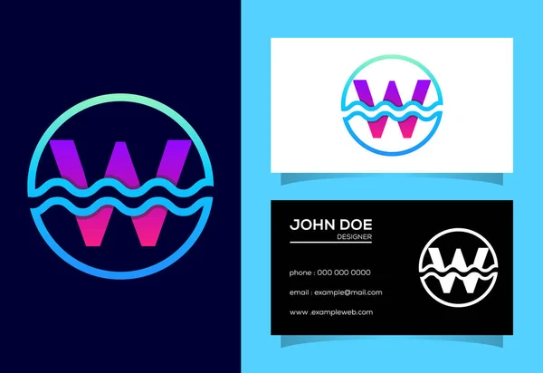 Initial Monogram Alphabet Circle Water Waves Water Wave Logo Design — Stock Vector
