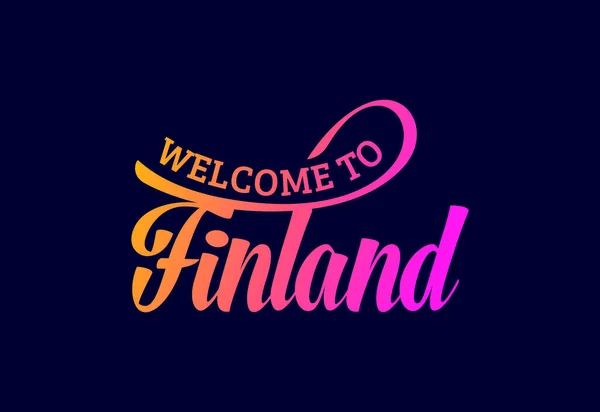 Καλώς Ήρθατε Στη Φινλανδία Word Text Creative Font Design Illustration — Διανυσματικό Αρχείο