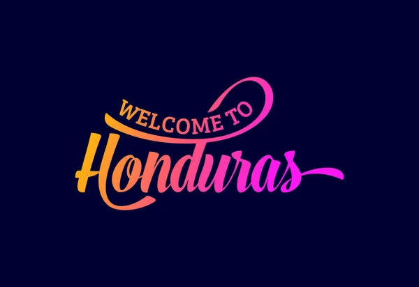 Bienvenido Honduras Word Text Creative Font Design Illustration Señal Bienvenida — Vector de stock
