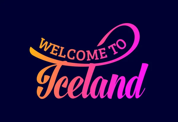 Καλώς Ήρθατε Στην Ισλανδία Word Text Creative Font Design Illustration — Διανυσματικό Αρχείο