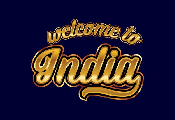 Willkommen Indien Word Text Creative Font Design Illustration Willkommensschild — Stockvektor