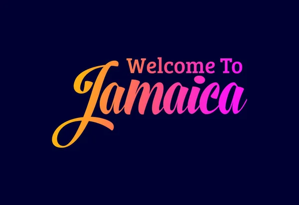 Willkommen Bei Jamaica Word Text Creative Font Design Illustration Willkommensschild — Stockvektor
