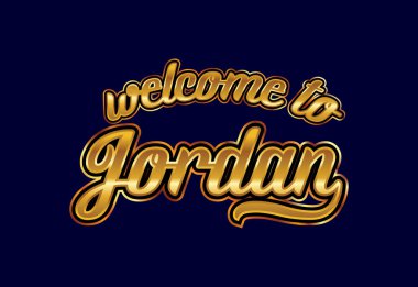 Jordan Word Metin Yaratıcı Yazı Tipi Tasarımı İllüstrasyonuna Hoşgeldiniz. Hoş geldin işareti