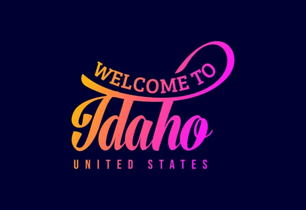 Bem Vindo Idaho Estados Unidos Texto Word Creative Font Design —  Vetores de Stock
