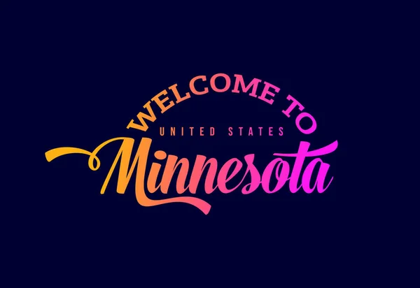 Bem Vindo Minnesota Estados Unidos Word Text Creative Font Design —  Vetores de Stock