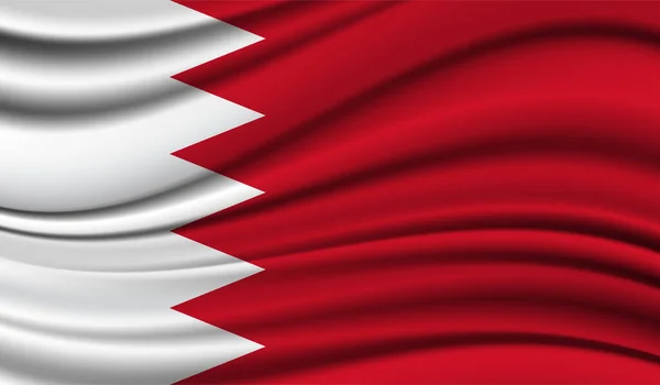 巴林的丝绸飘扬的旗帜 缎子及面料背景 — 图库矢量图片