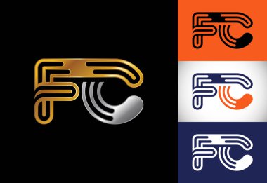 İlk harf F C Logo Tasarım Vektörü. Şirket İş Kimliği için Grafik Alfabesi Sembolü