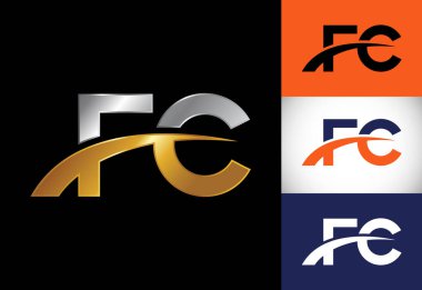 İlk harf F C Logo Tasarım Vektörü. Şirket İş Kimliği için Grafik Alfabesi Sembolü