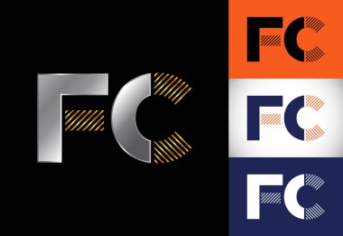 İlk harf F C Logo Tasarım Vektörü. Şirket İş Kimliği için Grafik Alfabesi Sembolü