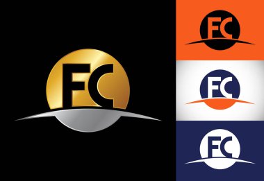 İlk harf F C Logo Tasarım Vektörü. Şirket İş Kimliği için Grafik Alfabesi Sembolü