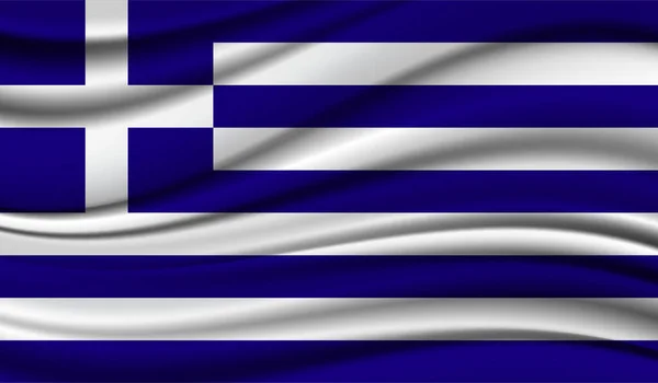 Bandera Seda Grecia Seda Satén Textura Fondo — Vector de stock