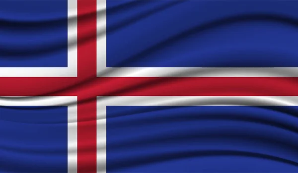 Bandera Seda Islandia Seda Satén Textura Fondo — Archivo Imágenes Vectoriales