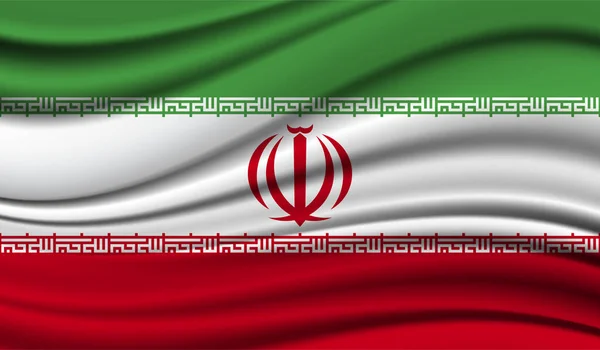 伊朗的丝质飘扬的国旗 缎子及面料背景 — 图库矢量图片