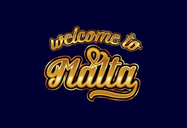 Malta Kelime Metni Yaratıcı Yazı Tipi Tasarım İllüstrasyonuna Hoşgeldiniz. Hoş geldin işareti