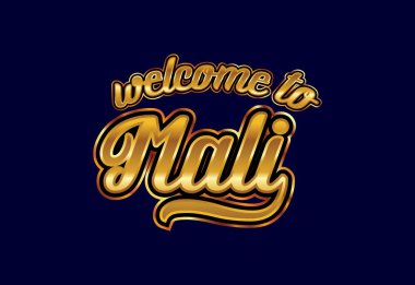 Mali Kelime Metni Yaratıcı Yazı Tipi Tasarımı İllüstrasyonuna Hoşgeldiniz. Hoş geldin işareti