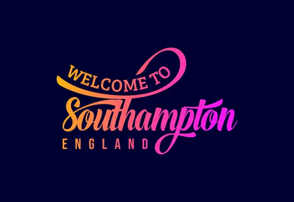 Καλώς Ήρθατε Στο Southampton Αγγλία Word Creative Font Design Illustration — Διανυσματικό Αρχείο