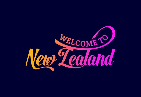 Witamy Nowej Zelandii Word Text Creative Font Design Ilustracja Witajcie — Wektor stockowy