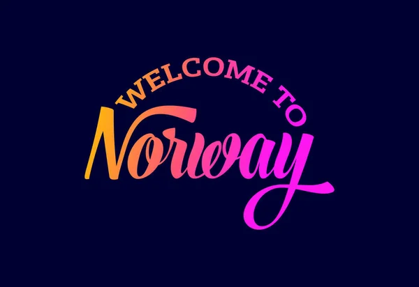 Καλώς Ήρθατε Στη Νορβηγία Εικονογράφηση Σχεδίασης Δημιουργικών Γραμματοσειρών Κειμένου Υπογραφή — Διανυσματικό Αρχείο