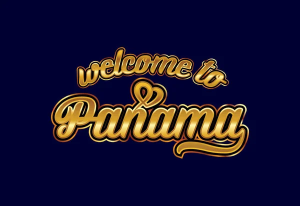 Bienvenidos Panamá Word Text Creative Font Design Illustration Inglés Señal — Vector de stock