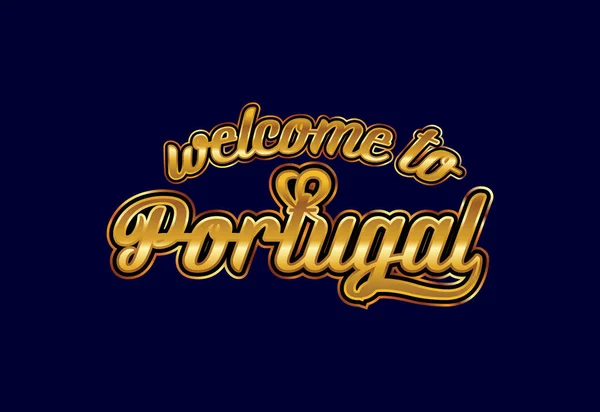 Bienvenido Portugal Word Text Creative Font Design Illustration Inglés Señal — Vector de stock
