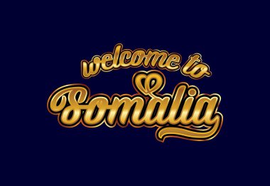 Somali 'ye hoş geldiniz. Kelime Metni Yaratıcı Yazı Tipi Tasarımı İllüstrasyonu. Hoş geldin işareti